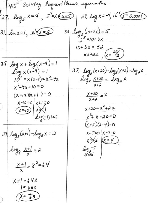 Logarithmic Equations