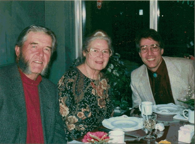 Paddy and Anne with Rick Gaeta in 1994 at Hawk Watch Dinner